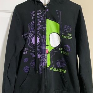 Invader zim gir zip up hoodie medium used condition
